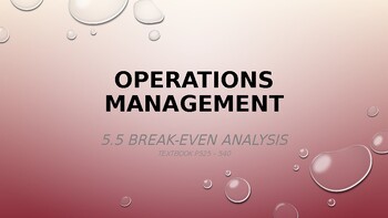 Preview of IB DP Business Management U5 Topic 5: Break-Even Analysis