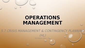 Preview of IB DP Business Management U5 Topic 7: Crisis Management & Contingency Planning