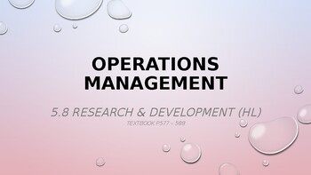 Preview of IB DP Business Management U5 Topic 8: Research & Development (HL)