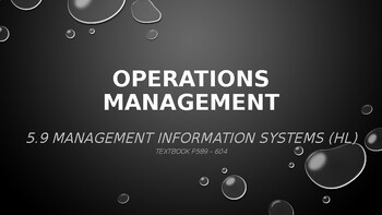 Preview of IB DP Business Management U5 Topic 9: Management Information Systems (HL)