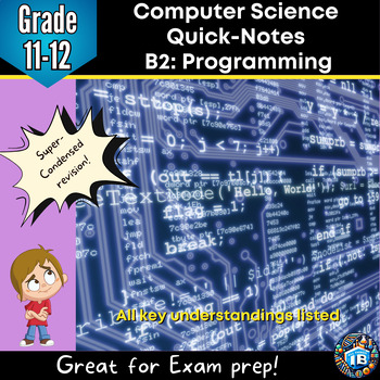 Preview of IB DP Computer Science B2: Programming Quick-Notes Condensed Study Guide Outline