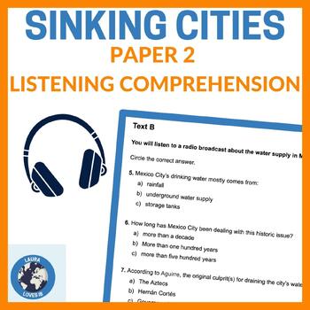 Preview of 'Sinking Cities' Listening Comprehension for English B HL - Paper 2 Preparation