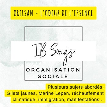 Preview of FLE IB DP Francais B - Organisation sociale Chanson Activités Orelsan - L'odeur