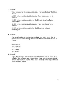 Preview of IB DP Physics: Question book B.2: Greenhouse effect SL (first teaching 2023)