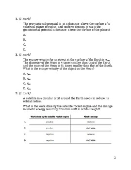 Preview of IB DP Physics: Question book D.1: Gravitational fields HL (first teaching 2023)