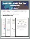 IB DP Physics Worksheet: Collisions in one and two dimensi