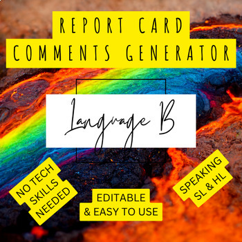 Preview of IB DP Report Card or Feedback on Speaking Language B Comment Generator SL and HL
