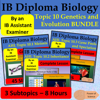 Preview of IB Diploma Biology - Topic 10 Genetics and Evolution -  Complete Unit Bundle