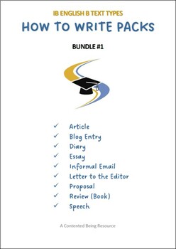 Preview of IB ENG B TEXT TYPES: How to write 9 TEXT TYPES BUNDLE