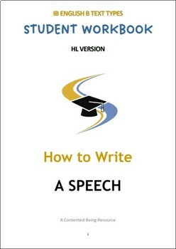 Preview of IB ENG B TEXT TYPES: How to write a SPEECH Pack