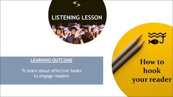 Preview of IB ENG B: TEXT TYPES SKILLS SUPPORT: How to HOOK Your Reader LISTENING Lesson