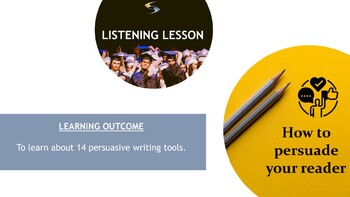Preview of IB ENG B TEXT TYPES SKILLS SUPPORT: How to PERSUADE Your Reader LISTENING LESSON