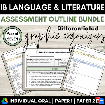 Preview of IB English A Language & Literature IO, Paper 1, Paper 2 Outline BUNDLE
