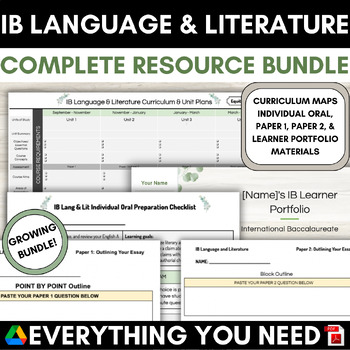Preview of IB English Language & Literature Complete Growing Resource BUNDLE Back to School