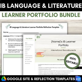 Preview of IB English Language & Literature Learner Portfolio Google Site & Reflection