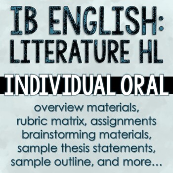 Preview of IB English: Literature HL (2021) - Individual Oral Prep Bundle