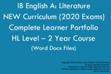 IB English Literature HL New Curriculum: Learner Portfolio