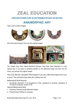 Preview of IB Extended Essay Project: Anamorphic Art