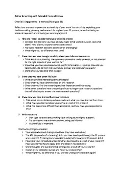 what to write in extended essay reflection