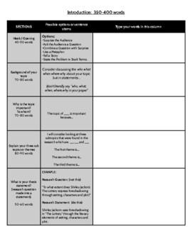 IB Extended Essay Template / Breakdown / Outline (Standard) | TpT