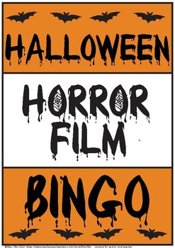 Preview of IB Film Horror Genre Bingo Halloween Edition with Rubric