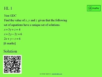 Preview of IB HL Maths Revision Cards