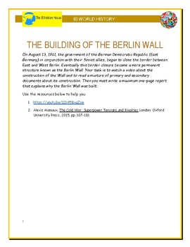 Preview of IB History - Building of the Berlin Wall
