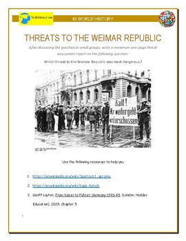 Preview of IB History - Threats to the Weimar Republic