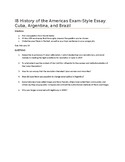 Latin American Revolutions: Exam Style Essay Questions and Rubric