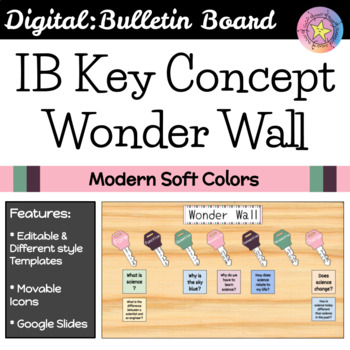 Preview of IB Key Concept Wonder Wall Digital Display (PYP or MVP Virtual Classroom)