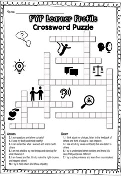 Preview of IB LEARNING PROFILE PUZZLE Crossword