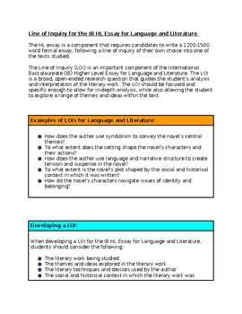 ib language and literature higher level essay