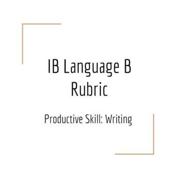 Preview of IB Language B SL Rubric - Productive Skills: Writing