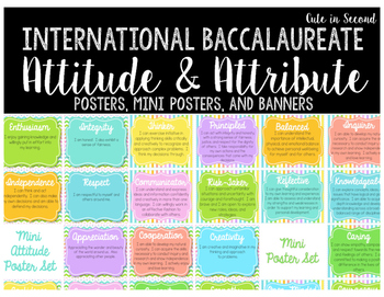 Preview of IB Learner Profile Attributes and Attitudes Poster and Banner Set PYP