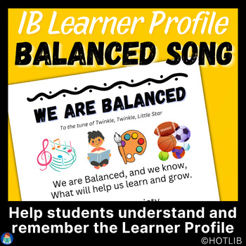 Preview of IB Learner Profile Balanced PYP Song - Intellectual Physical Emotional Wellbeing