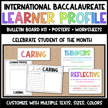 Preview of IB Learner Profile Bulletin Board | Posters | Worksheets | Student of the Month