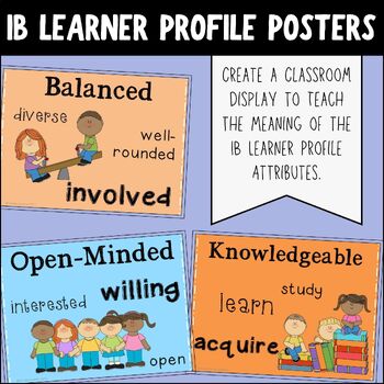 Preview of IB PYP Learner Profile Character Traits Posters for Unit Boards and Wonder Walls