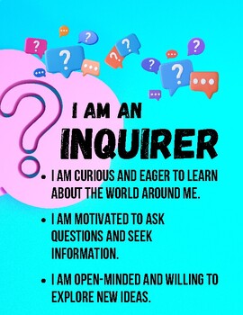 Preview of IB Learner Profile Motivational Classroom Posters (10 Posters)