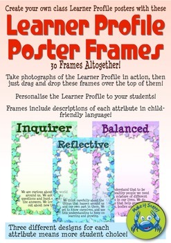 Preview of IB Learner Profile Poster Frames with Descriptions - Stars