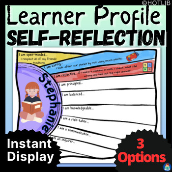 Preview of IB Learner Profile Reflection Assessment About Me Portfolio Display PYP MYP IBDP