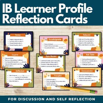 Preview of IB Learner Profile Reflection Prompt Cards