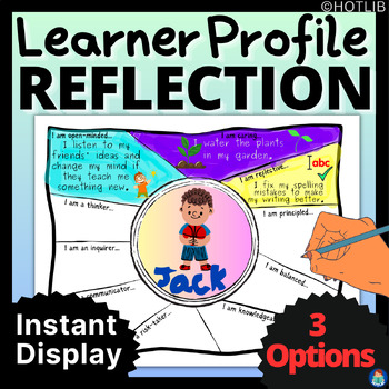 Preview of IB Learner Profile Reflection Self-Assessment Portfolio Sample PYP MYP Display