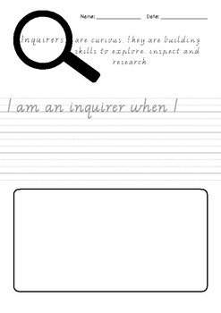Preview of IB Learner Profile Reflection Sheets