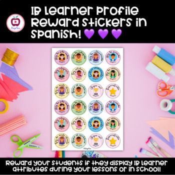 Preview of IB Learner Profile Reward Stickers in Spanish for PYP, MYP & DP