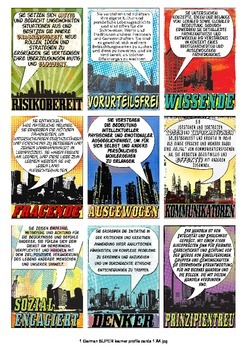 Preview of IB Learner Profile SUPER Poster Cards in German for A4 Paper
