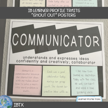 Preview of IB Learner Profile Traits "Shout Out" Posters - Use with sticky notes