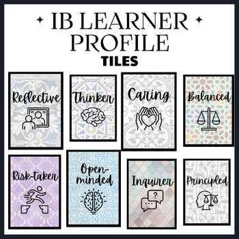 Preview of IB Learner Profile in English - Textured Tile