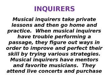 Preview of IB Learner Profiles for Musicians