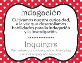 IB Learner profile in Spanish and English polkadot (letter size)