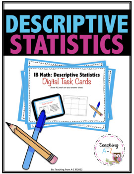 Preview of IB MAI Topic 4 Descriptive Statistics Digital Task Cards